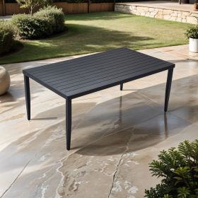 Rectangular Aluminum Patio Dining Table with Umbrella Hole – 40" x 70"