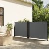 Retractable Side Awning – Anthracite 55.1" x 472.4" (Steel & Aluminum Frame)