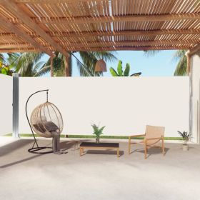 Retractable Side Awning Cream 86.6"x393.7"
