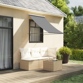 Retractable Awning Anthracite 59.1"x59.1" Fabric and Steel