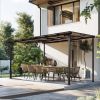 10' x 12' Wall‑Mounted Lean‑To Pergola Gazebo – Metal & Polycarbonate