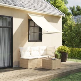 Retractable Awning Cream 59.1"x59.1" Fabric and Steel