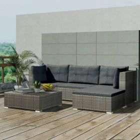 Gray PE Rattan Modular Garden Furniture Set – Medium Size