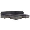 Grey and Dark Grey Rattan Sofa Set