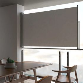 Patio Retractable Side Awning 55.1"x118.1" Gray