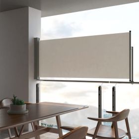 Patio Retractable Side Awning 39.4"x118.1" Cream