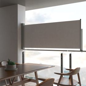 Patio Retractable Side Awning 39.4"x118.1" Gray