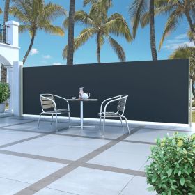 Retractable Side Awning 63"x196.9" Black