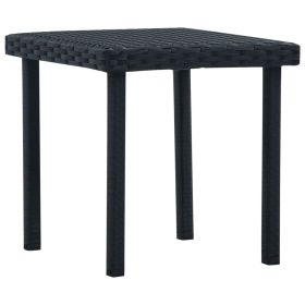 Compact Black PE Rattan Garden Table