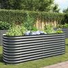 Garden Raised Bed – Galvanized Steel, Gray 94.5" x 31.5" x 31.9"