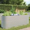 Garden Raised Bed – Galvanized Steel, Silver 94.5" x 31.5" x 31.9"