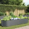 Garden Raised Bed – Galvanized Steel, Gray 94.5" x 31.5" x 17.3"
