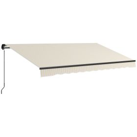 Outsunny 13' x 10' Retractable Awning, Patio Awning Sunshade Shelter with Manual Crank Handle, 280gsm UV Resistant Fabric and Aluminum Frame for Deck