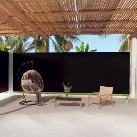 Retractable Side Awning Black 86.6"x393.7"