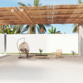 Retractable Side Awning Cream 86.6"x472.4"
