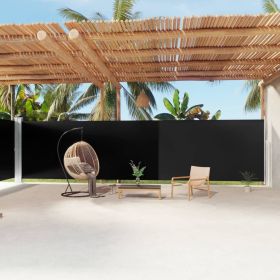Retractable Side Awning Black 78.7"x472.4"