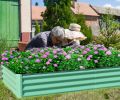 8x4x1 ft Galvanized Raised Garden Bed – Green, Outdoor Planter Garden Boxes