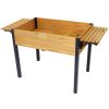 Raised Garden Bed – Fir Wood Planter Boxes with Metal Legs & Folding Storage Shelf