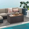 45‑Gallon Outdoor Wicker Storage Bench with Zippered Liner