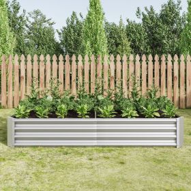 6' x 3' x 1' Raised Garden Bed – Silver Corrugated Metal