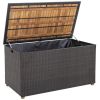 134‑Gallon Rattan Storage Box with Acacia Wood Top & Zippered Liner