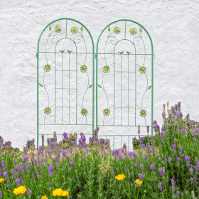 2‑Pack Metal Garden Trellis – 71" x 19.7", Green Rustproof Supports