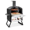 2‑Layer Outdoor Pizza Oven with Removable Rack & Folding Legs