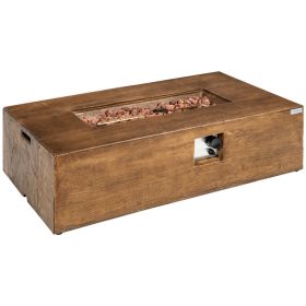 48" x 27" Outdoor Propane Gas Fire Pit Table – 50,000 BTU with Lava Rocks and Cover