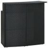 Black PE Rattan Bar Table with Steel Frame
