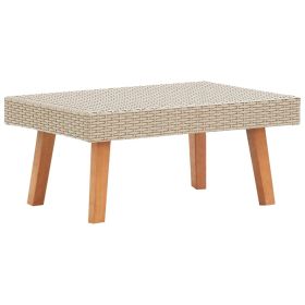 Beige PE Rattan Coffee Table – Medium Lightweight Design