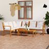 Cream and Acacia Wood Bookshelf Board with Polyester Fabric