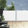 Patio Retractable Side Awning – Cream, 66.9" x 0–472.4"