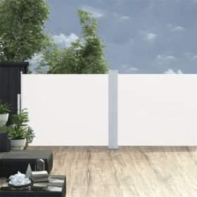 Retractable Side Awning Cream 55.1"x393.7"