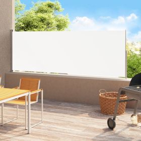 Patio Retractable Side Awning 86.6"x196.9" Cream