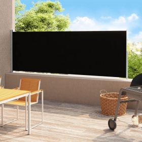 Patio Retractable Side Awning 86.6"x196.9" Black