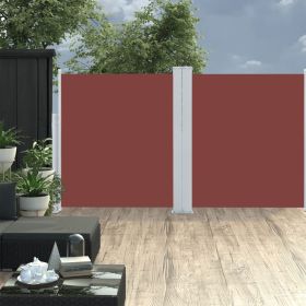 Retractable Side Awning Brown 55.1"x236.2"