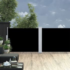 Retractable Side Awning Black 47.2"x393.7"