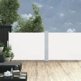 Retractable Side Awning Cream 47.2"x393.7"