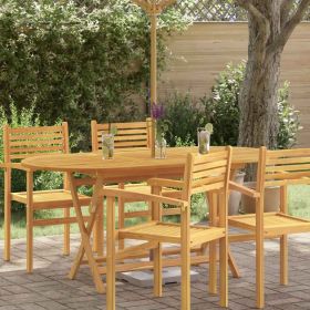 Medium Foldable Brown Eucalyptus Wood Garden Table