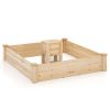 49" x 49" x 10" Raised Garden Bed with Compost Bin