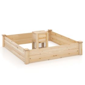 49" x 49" x 10" Raised Garden Bed with Compost Bin