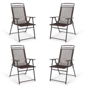 Patio Folding Sling Chairs – Set of 4