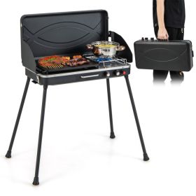 2‑in‑1 Portable Propane Camping Grill & Stove with Detachable Legs – 20,000 BTU