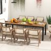 8-Person Acacia Wood Outdoor Dining Table with Umbrella Hole – 79"