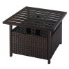 Outdoor Rattan Wicker Steel Side Deck Table