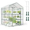 Walk‑In Greenhouse with 4 Tiers & 8 Shelves – PVC Cover, Roll‑Up Door