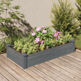 Garden Raised Bed with Liner Gray 47.2"x23.6"x9.8" Solid Wood Fir