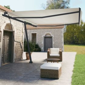 Awning Post Set Anthracite 177.2"x96.5" Iron