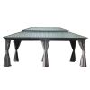 12' x 20' Aluminum Hardtop Gazebo – Double Steel Roof with Curtains & Netting
