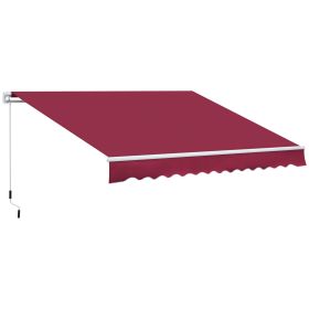 Outsunny 12' x 8' Retractable Awning, Patio Awning Sun Shade Shelter with Manual Crank Handle, 280g/m² UV and Water-Resistant Fabric